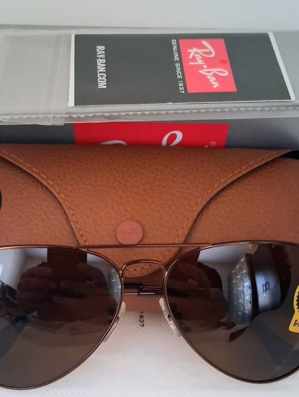 Ray-Ban Brown RB3026 62mm Aviator Sunglasses authentic NEW IN BOX